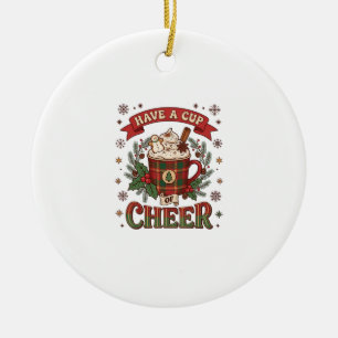 Haben Sie Cup Cheer Weihnachten Karo-Mug Heiße Sch Keramik Ornament