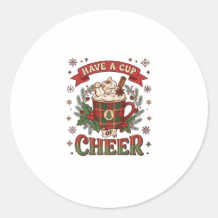 Haben Sie Cup Cheer Weihnachten Karo-Mug Heiße Sch Runder Aufkleber