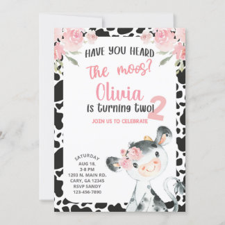 Haben Sie die Mooskuh Mädchen Birthday Einladung g