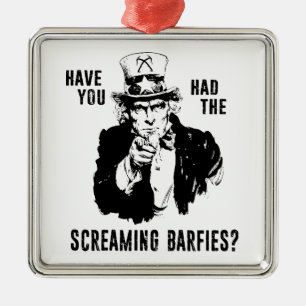 Haben Sie die Screaming Barfies beim Eisklettern g Ornament Aus Metall
