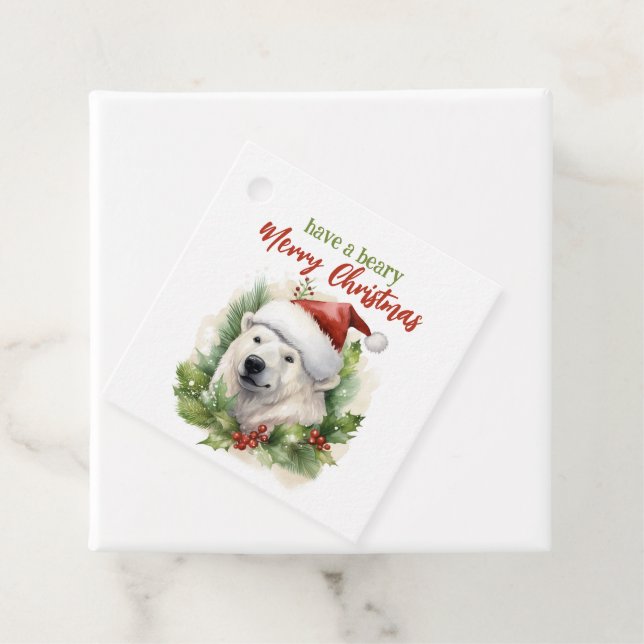 Haben Sie ein Bärenfröhliches Weihnachten Eisbär F Geschenkanhänger (Beispiel)