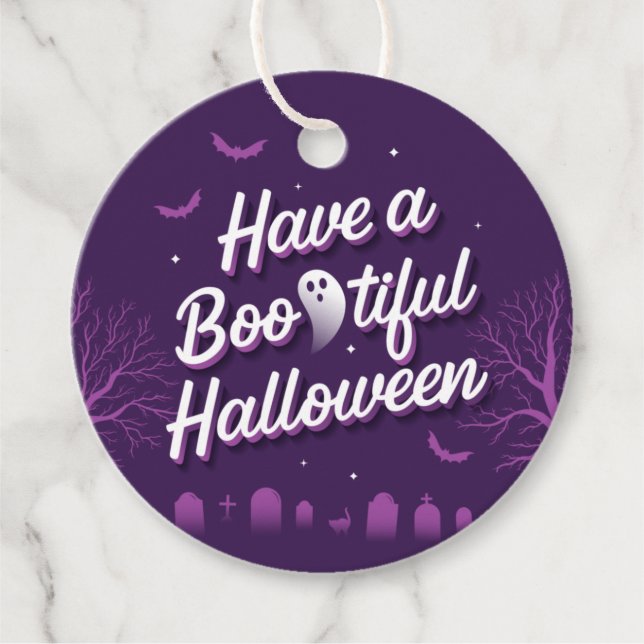 Haben Sie ein bootisches Halloween-Round-Geschenke Geschenkanhänger (Vorderseite)