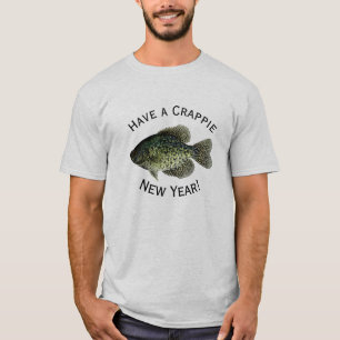 "Haben Sie ein Crappie-neues Jahr," schwarzen T-Shirt