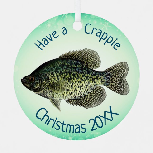 "Haben Sie ein Crappie Weihnachten? Schwarze Crapp Ornament Aus Metall (Vorderseite)