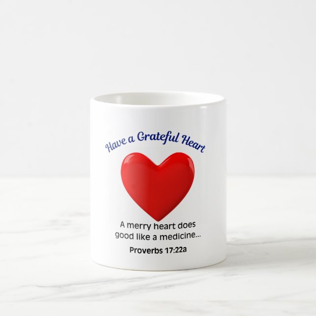 Haben Sie ein dankbares Herz  Kaffeetasse (Mittel)
