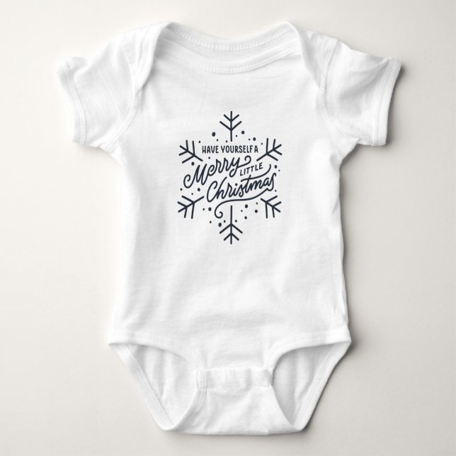 Haben Sie ein frohes kleines Weihnachtsfest - Schn Baby Strampler (Vorderseite)