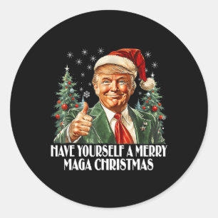 Haben Sie ein frohes Weihnachtsfest - Trump Xmas P Runder Aufkleber
