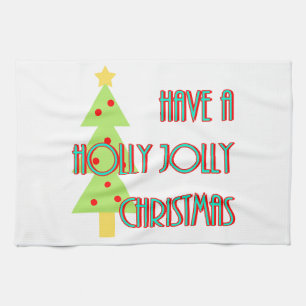 haben sie ein frohliches weihnachten im mid centur geschirrtuch