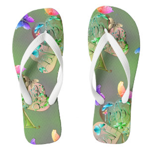 "Haben Sie ein glückliches St. Patrick's" Kleeblat Flip Flops