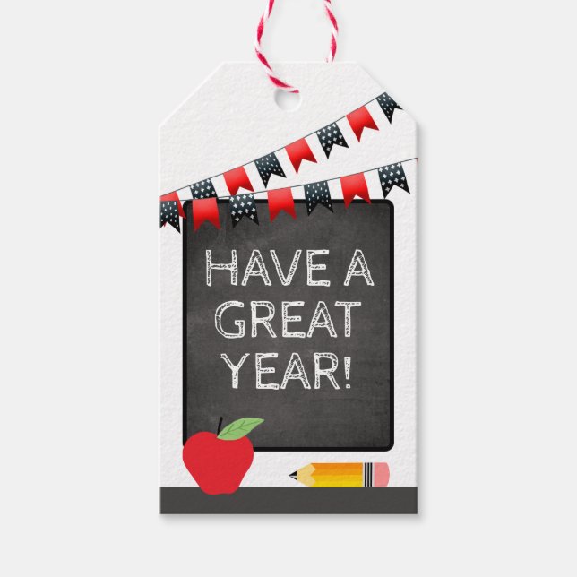 Haben Sie ein gutes Jahr zurück zur Schule Geschenkanhänger (Vorderseite)