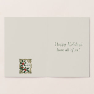 Haben Sie ein holly frohe Weihnachten Vintage-Vibe Folienkarte