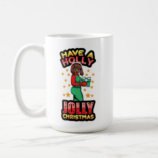 Haben Sie ein Holly Jolly Weihnachten Pajama Melan Kaffeetasse (Links)