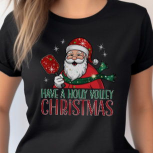 Haben Sie ein Holly Volley Christmas Pickleball T-Shirt