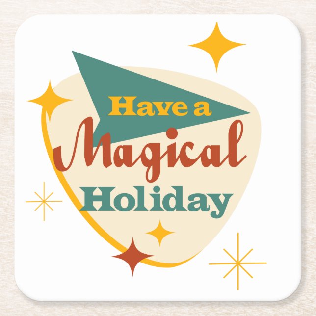 Haben Sie ein magisches Urlaubszeichen Vintag? Rechteckiger Pappuntersetzer (Vorderseite)