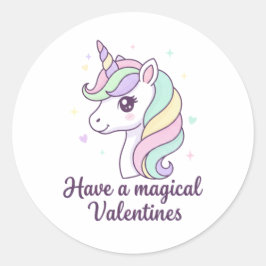 Haben Sie ein magisches Valentins-Pastell-Regenbog Runder Aufkleber
