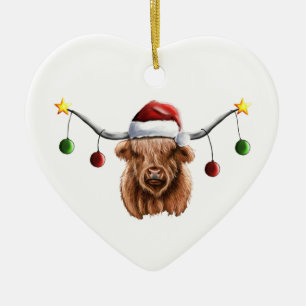Haben Sie ein Merry Hielan Coo Weihnachten Keramik Ornament