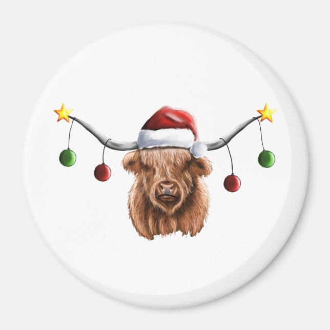 Haben Sie ein Merry Hielan Coo Weihnachten Magnet (Vorne)