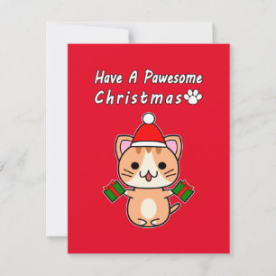 Haben Sie ein pawesome Weihnachten - Ginger Tabby