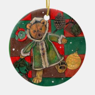 Haben Sie ein sehr Beary Weihnachten! ~ornament Keramik Ornament