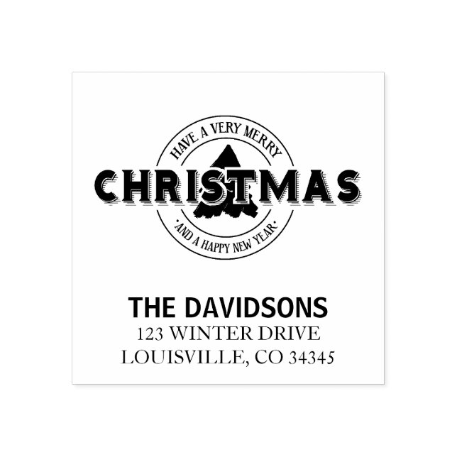 Haben Sie ein sehr fröhliches Weihnachtsmongramm Gummistempel (Prägung)