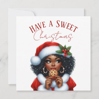 Haben Sie ein süßes Weihnachten schwarze Mrs Claus Karte