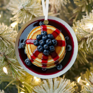 Haben Sie eine Berry Frory Blueberry Pancakes Ornament Aus Metall