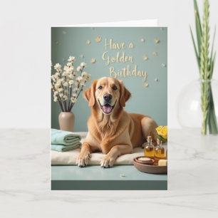 Haben Sie eine goldene Geburtstags-Blumenkarte Karte