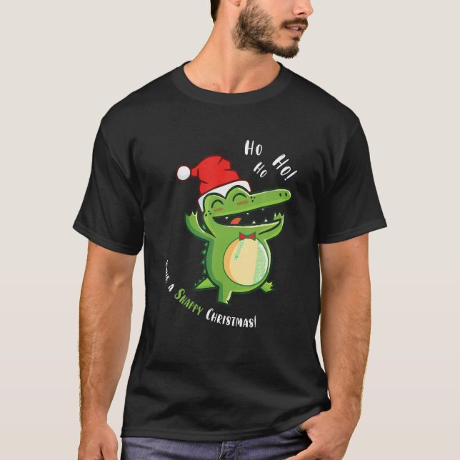 Haben Sie eine kleine Weihnachts-Funny Alligator W T-Shirt (Vorderseite)