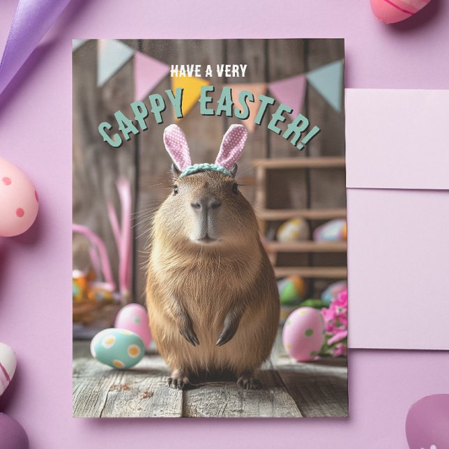 Haben Sie eine sehr kappende Capybara Card Postkarte (Hop into Easter with the coolest card in town! )
