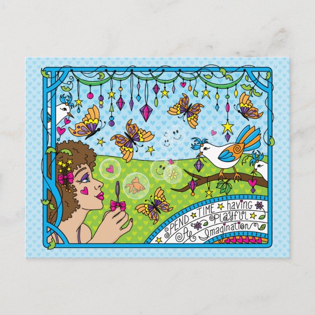 Haben Sie eine spielerische Fantasie_ Postkarte (Vorderseite)