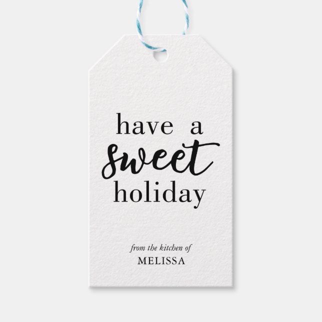 Haben Sie eine Sweet Holiday Baked Goods Script Le Geschenkanhänger (Vorderseite)