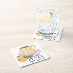 Haben Sie eine Tasse Positivitea Zitat Rechteckiger Pappuntersetzer