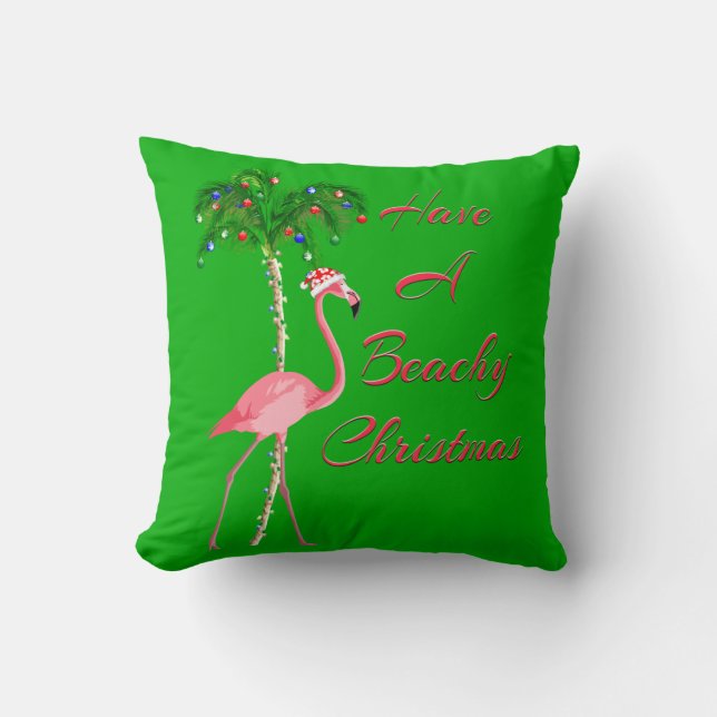 Haben Sie einen Beachy Weihnachtsflamingo Kissen (Vorderseite)