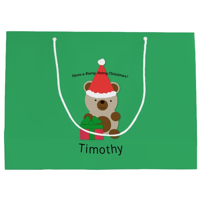 Haben Sie einen beary fröhlichen Weihnachtsbär Große Geschenktüte (Rückseite)