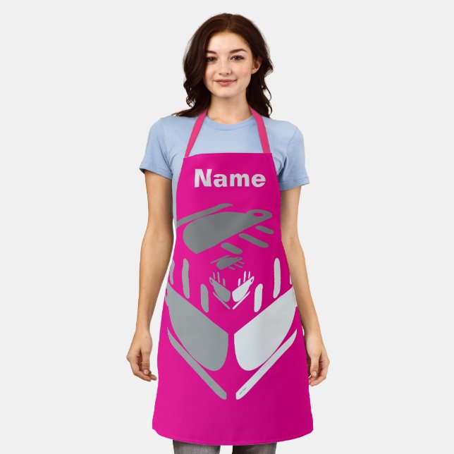 Haben Sie einen Cup Java PERSONALISIEREN Hot Pink Schürze (Getragen)