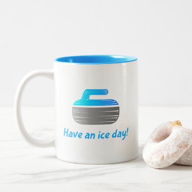 "Haben Sie einen Eistag! "KräuselnTasse Zweifarbige Tasse (Mit Donut)
