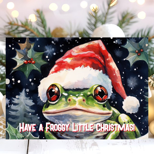 Haben Sie einen Froggy Little Christmas Frog Feiertagskarte (Von Creator hochgeladen)