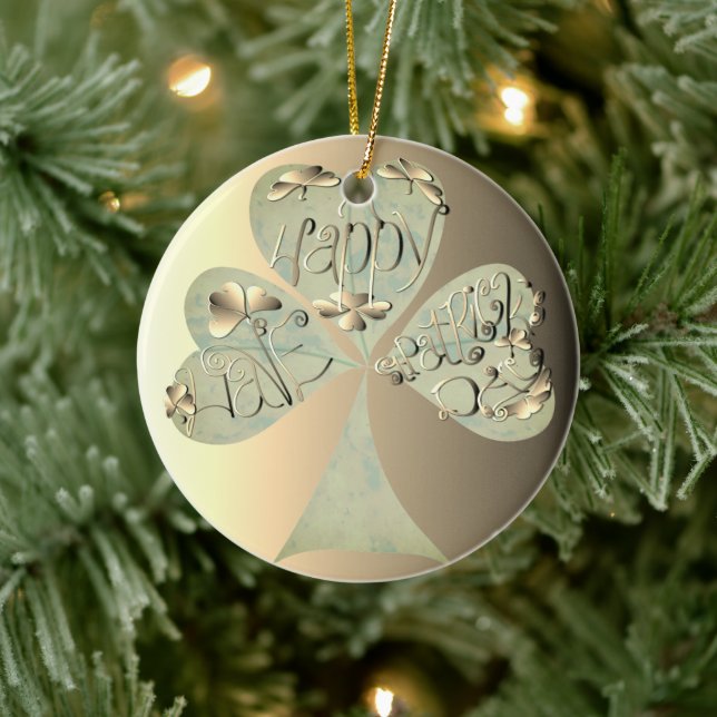 "Haben Sie einen glücklichen St. Patrick's Hand ge Keramik Ornament (Baum)