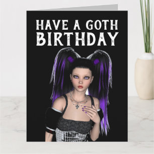 HABEN SIE EINEN GOTH-GEBURTSTAG, EMO-GOTHIC-MÄDCHE KARTE