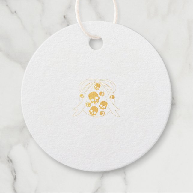 Haben Sie einen gruseligen goldenen Foil Skulls Geschenkanhänger (Vorderseite)