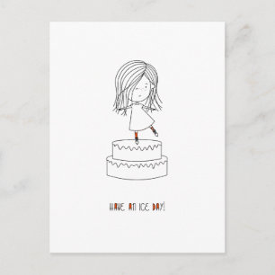 Haben Sie einen Ice Day Niedlich Skaten Girl Simpl Postkarte