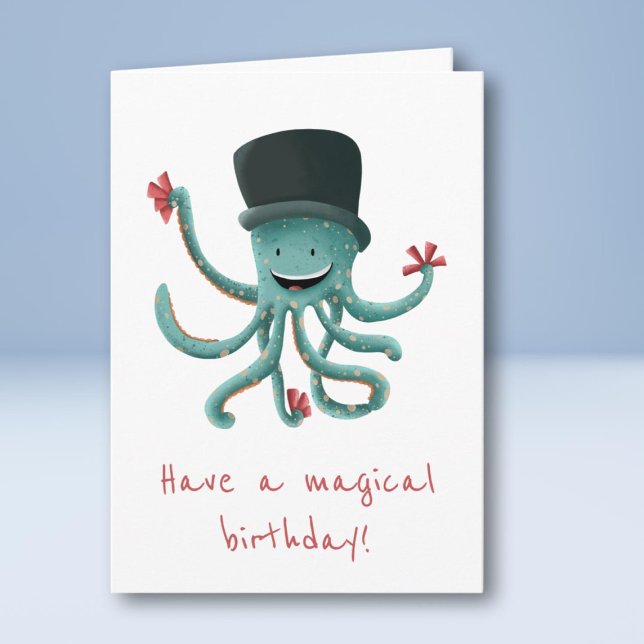 Haben Sie einen magischen Geburtstag Octopus Magic Karte (Von Creator hochgeladen)