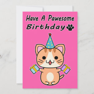 Haben Sie einen Pawesome Geburtstag - Ginger Tabby