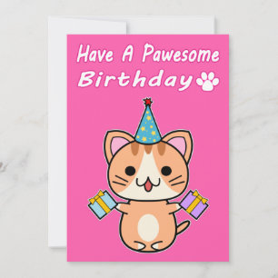 Haben Sie einen Pawesome Geburtstag - Ginger Tabby