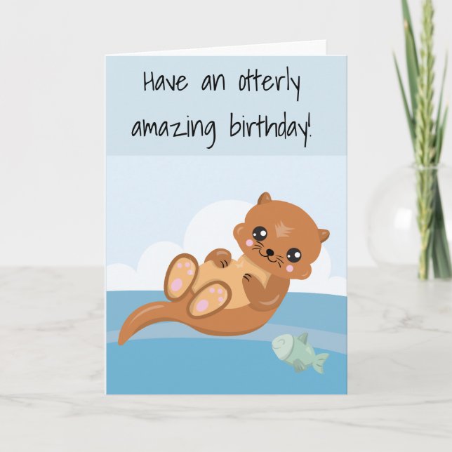 Haben Sie einen Phantastischen Geburtstag Otter? Karte (Vorderseite)