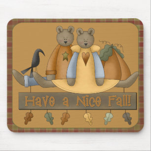 "Haben Sie einen schönen Fall" Herbst Teddy Bars M Mousepad