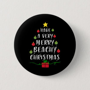 Haben Sie einen sehr frohen Strand Weihnachtsbaum Button