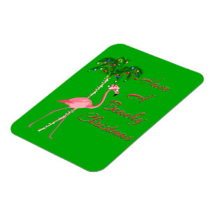 Haben Sie einen Strand Weihnachten Flamingo Magnet