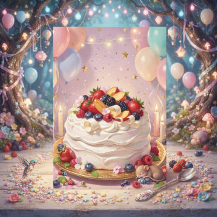 Haben Sie einen süßen Geburtstag Pavlova & Beere Karte