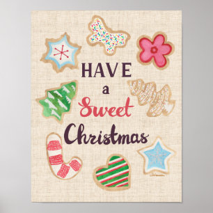 Haben Sie einen süßen Weihnachts-Kunst-Druck Poster
